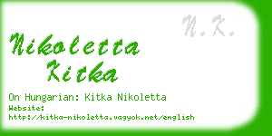 nikoletta kitka business card